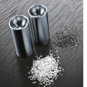 Stelton Salt and Pepper Shakers by Arne Jacobsen. Cylinda Three Sets